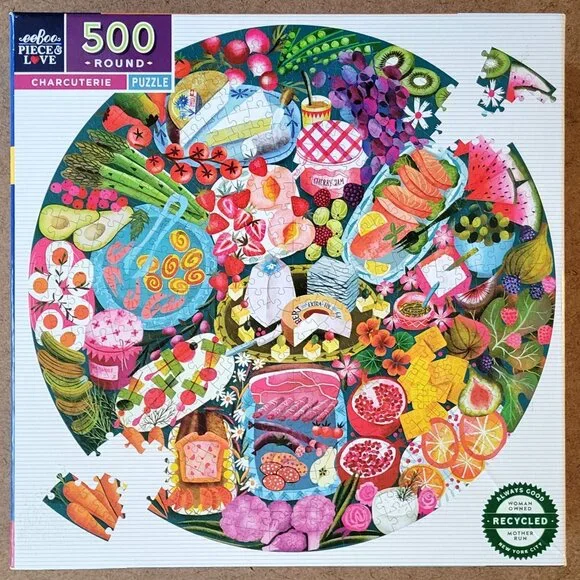 eeBoo CHARCUTERIE round Jigsaw Puzzle 500 pieces - Picture 3 of 9